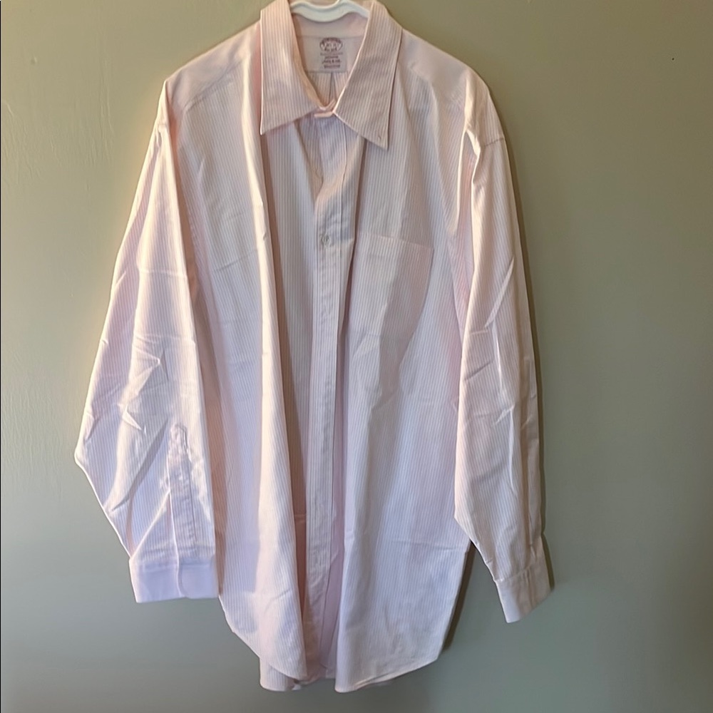 Brooks Brothers Pink and White Dress Shirt Classic Cotton